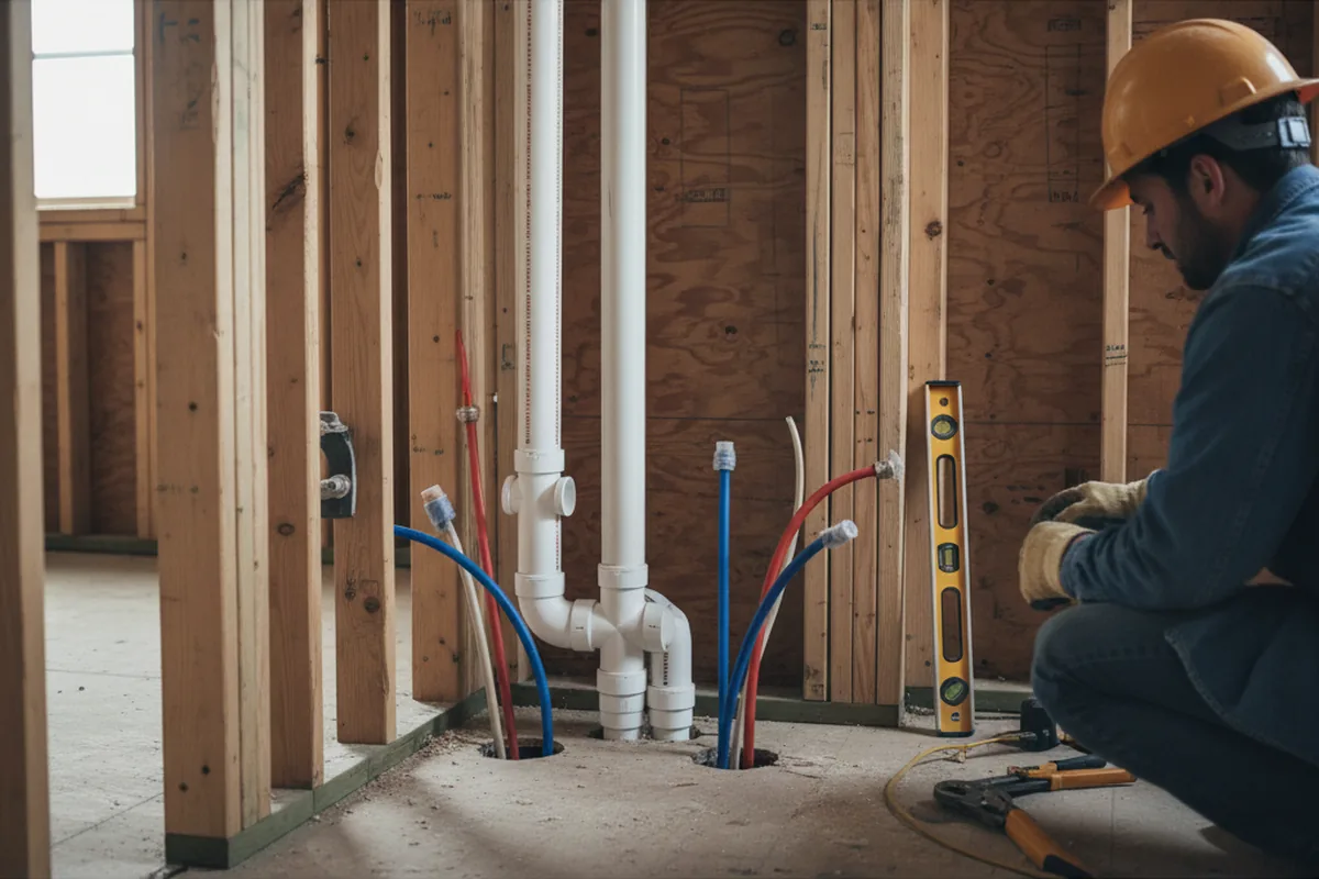 Drain and supply rough-in during Garbage Disposal Repair in Diamondhead